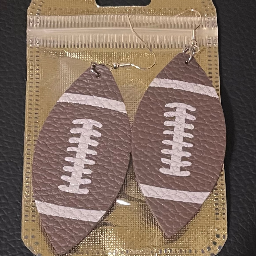 Football Faux Leather Earrings